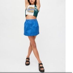 BDG lara chino pocket skirt mini blue size small